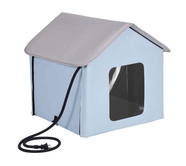 Sulankstoma šildoma kačių būdelė mėlyna maža10