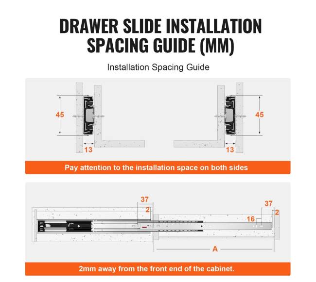 6 poros 55.9 cm stalčių bėgių su švelniu uždarymu5