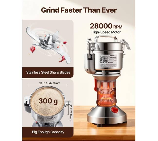 300g pramoninė prieskonių malūnėlė elektrinė3