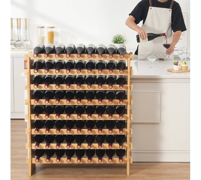 72 vyno butelių lentyna iš bambuko medienos7