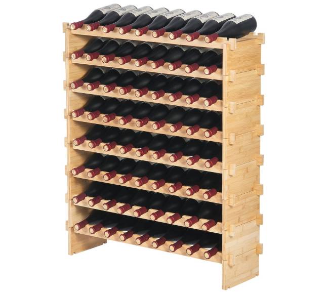 72 vyno butelių lentyna iš bambuko medienos9