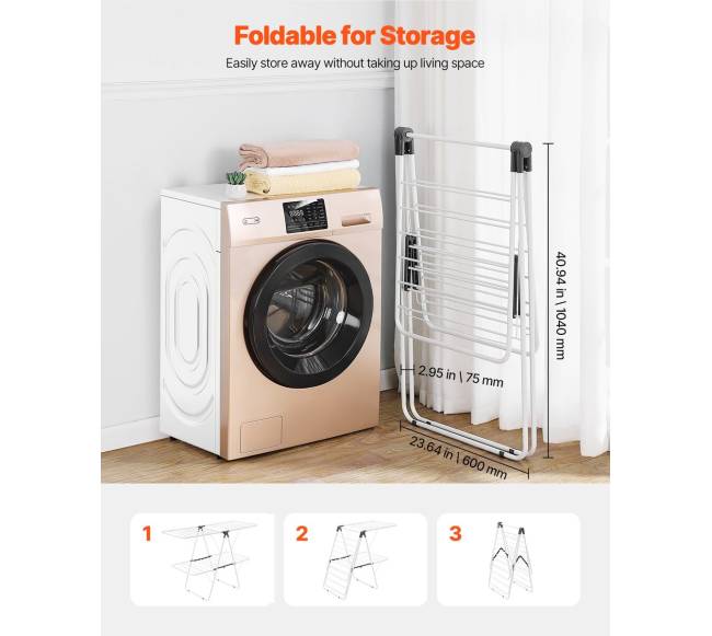 Dviaukštis sulankstomas drabužių džiovintuvas su kojinėmis5