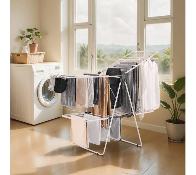 Dviaukštis sulankstomas drabužių džiovintuvas su kojinėmis7