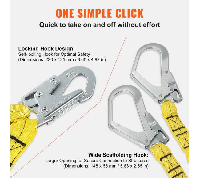 Apsauginė saugos linija, 2 kabliai, 2.8 m3