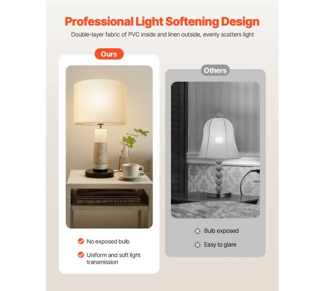 Būgninė lempos gaubtas 2 vienetų rinkinys (off-white)1