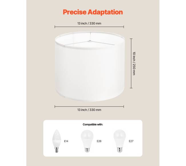 Būgninė lempos gaubtas 2 vienetų rinkinys (off-white)3