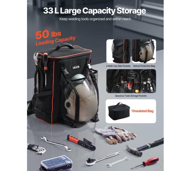 33 l suvirintojo kuprinė įrankiams ir šalmui1