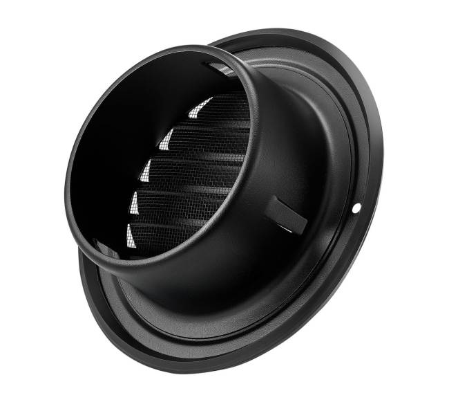 97 mm apvalus ventiliatorius, nerūdijantis plienas, juodas0