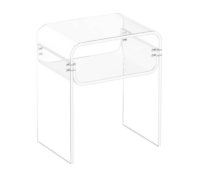 Akrilinis staliukas su 2 lentynomis0