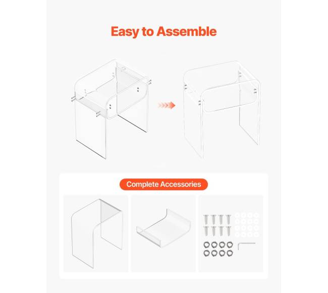 Akrilinis staliukas su 2 lentynomis6