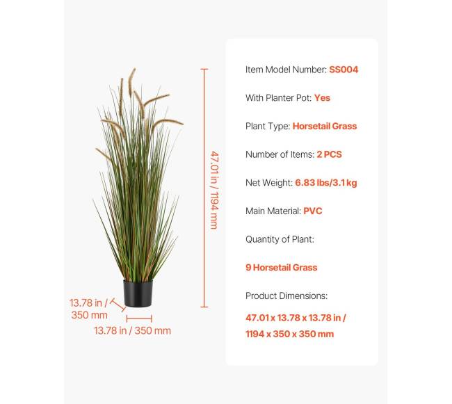 Dirbtinė viksvuolė vazonėlyje, 2 vnt.6