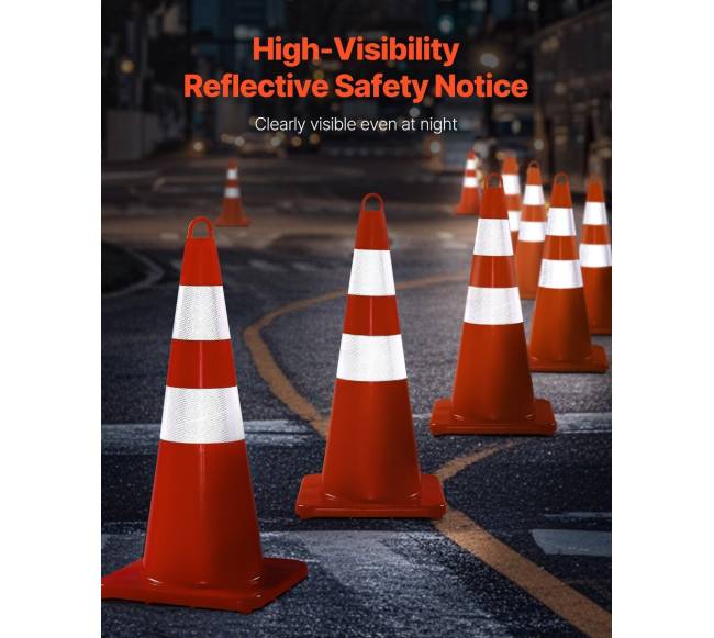 Eismo kūgiai 10 vnt, 73 cm PVC oranžiniai1