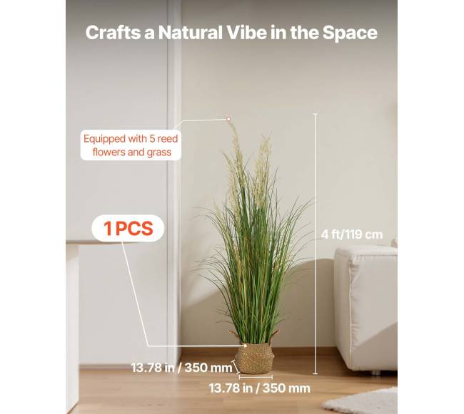 Dirbtinė nendrių žolė su vazonu1