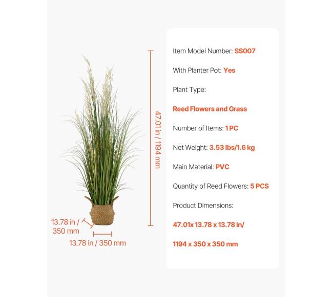 Dirbtinė nendrių žolė su vazonu6