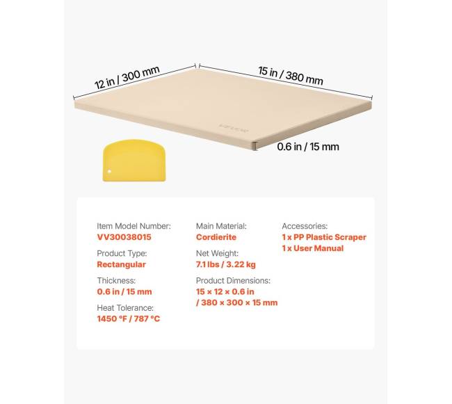 Stačiakampė picos akmens plokštė 38x30 cm6