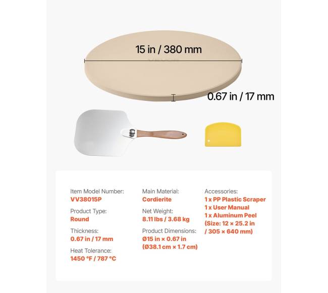 Apvali picos akmens plokštė 381 mm iš kordierito6