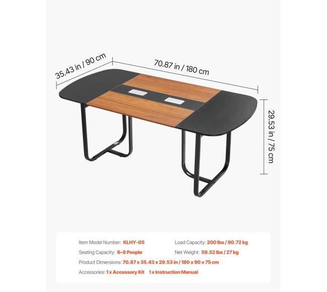 Ovalo konferencijų stalas, 6-8 asmenims6