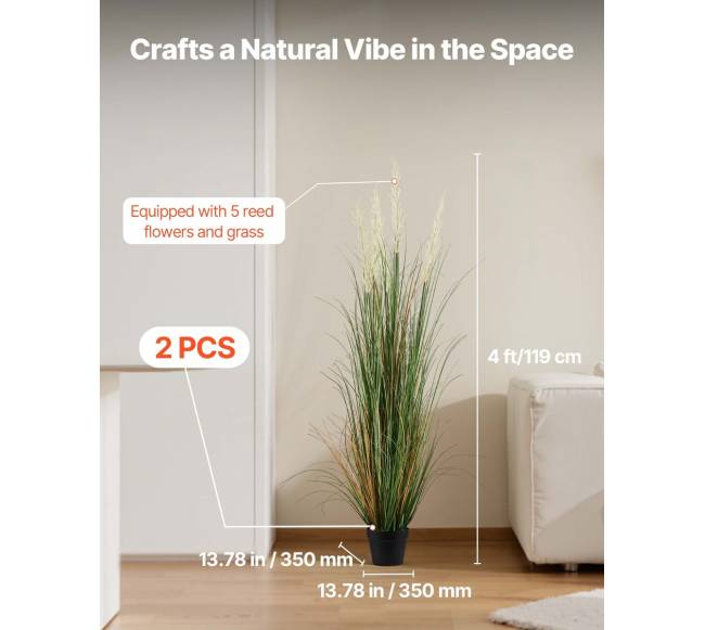 Dirbtinė žolė su nendre puode, 2 vnt.1