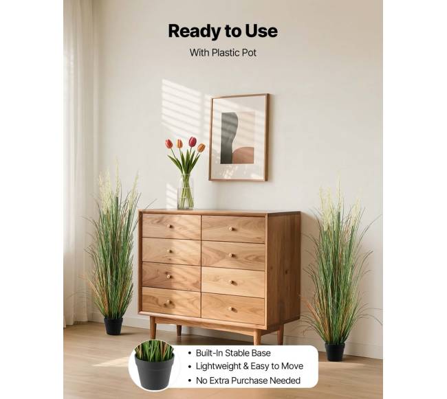 Dirbtinė žolė su nendre puode, 2 vnt.5