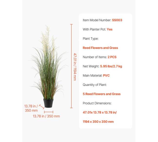 Dirbtinė žolė su nendre puode, 2 vnt.6