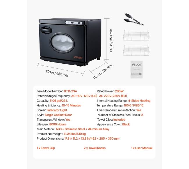 Karšto rankšluosčių šildytuvas, 23L talpos šildymo spinta6