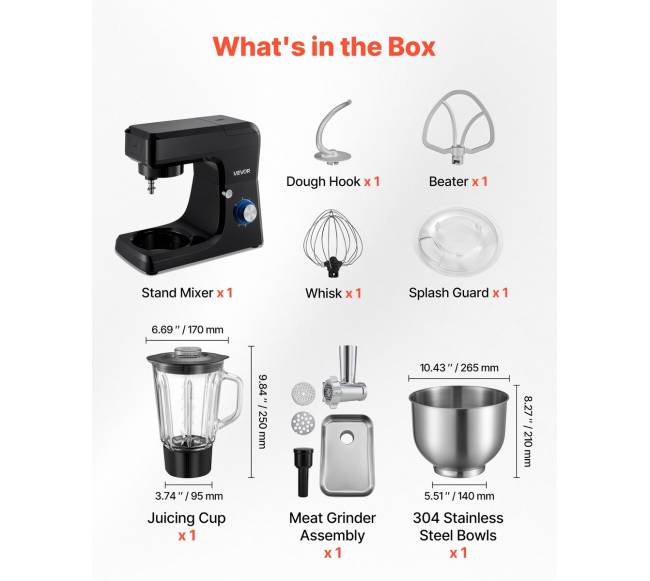 Universalus virtuvės maišytuvas 7,8 L 1500W2