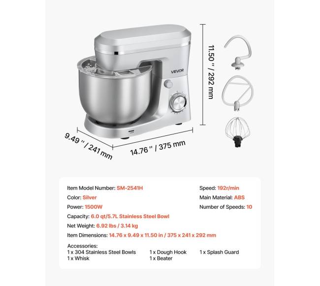 Virtuvinis maišytuvas su 5,7L dubeniu6