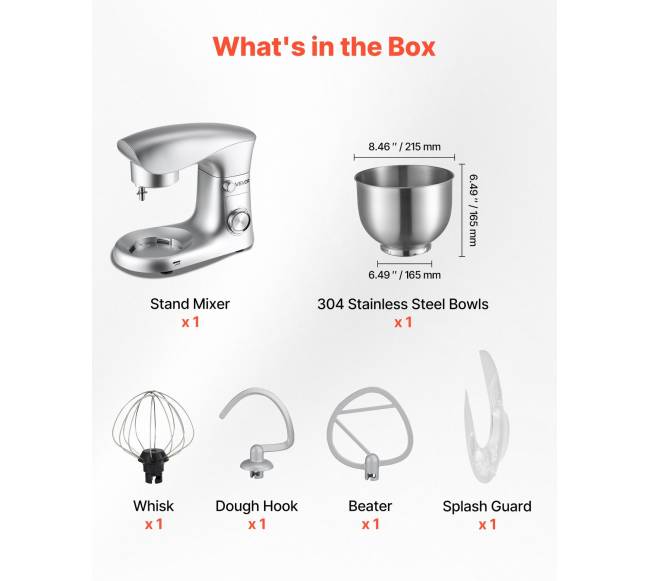Standinis mikseris 4.2 L elektrinė virtuvės maišyklė2