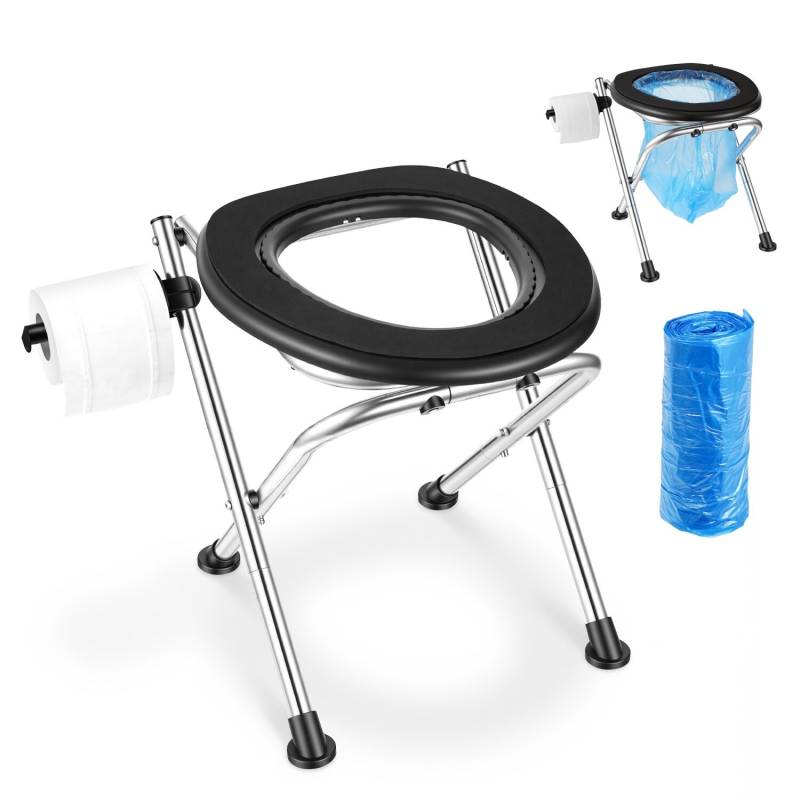 Sulankstomas nerūdijančio plieno tualetas stovyklavimui0