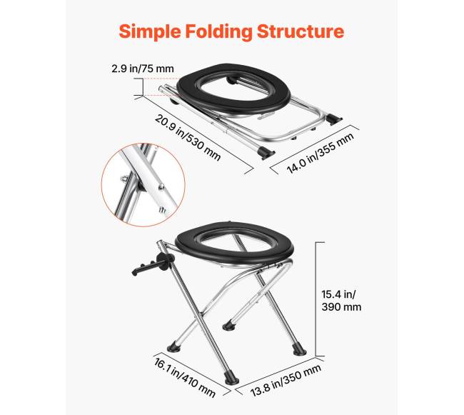 Sulankstomas nerūdijančio plieno tualetas stovyklavimui2