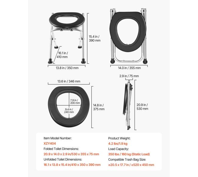 Sulankstomas nerūdijančio plieno tualetas stovyklavimui6