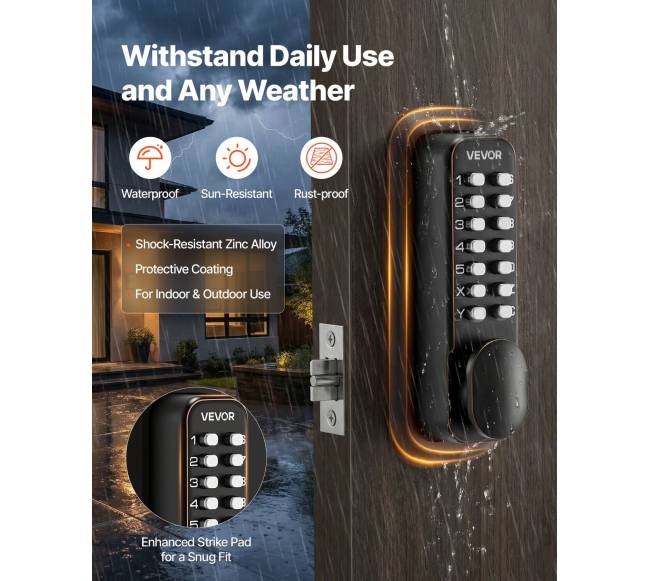 mechaninė užrakto sistema su kodu5