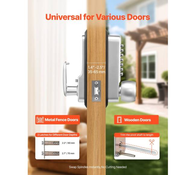 mechaninė bekontaktė durų spyna, sidabrinė2