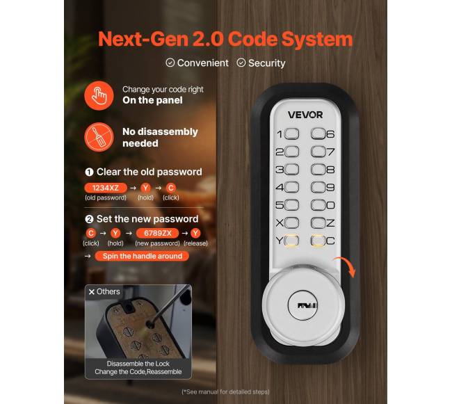 mechaninė bekontaktė durų spyna, sidabrinė3