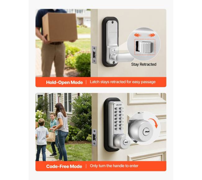 mechaninė bekontaktė durų spyna, sidabrinė4