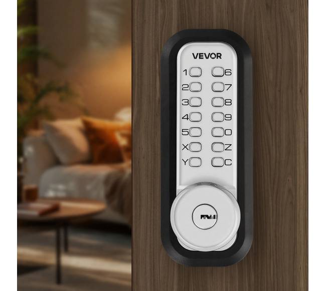 mechaninė bekontaktė durų spyna, sidabrinė7