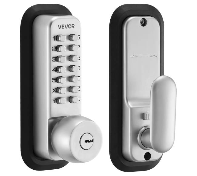 mechaninė bekontaktė durų spyna, sidabrinė10