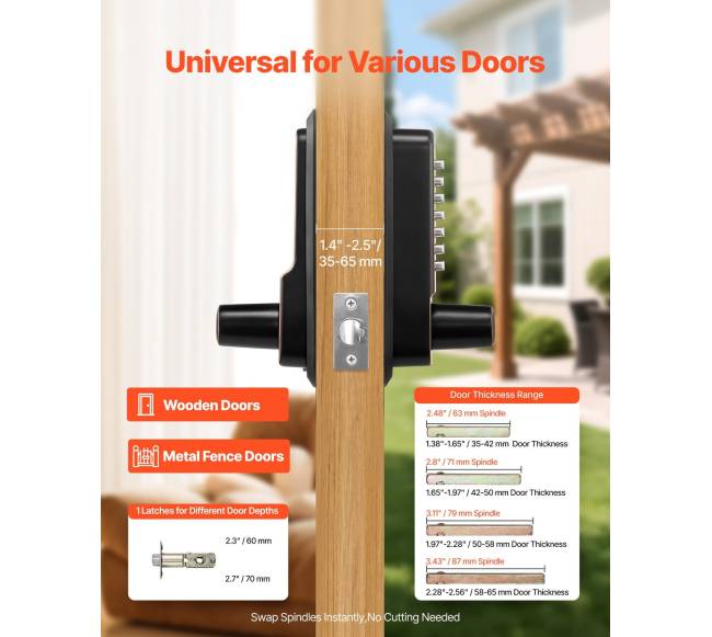 Mechaninė beraktė durų spyna su kombinacija2