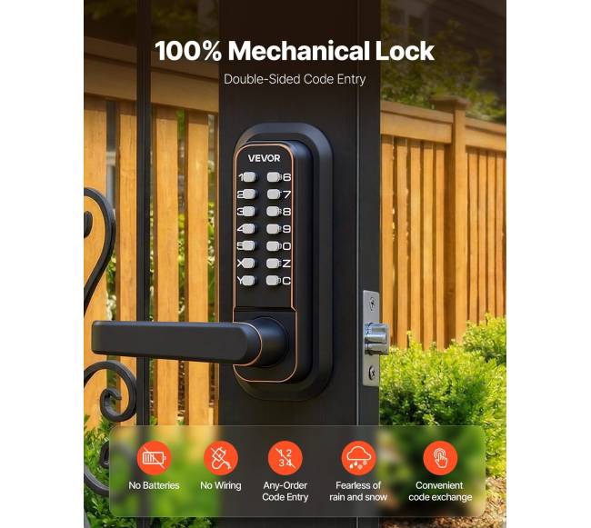 Mechaninė durų spyna be rakto1