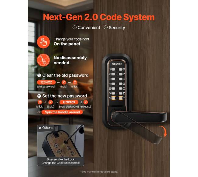 Mechaninė durų spyna be rakto3