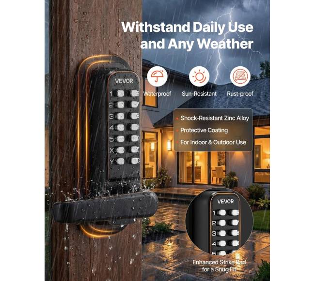 Mechaninė durų spyna be rakto5