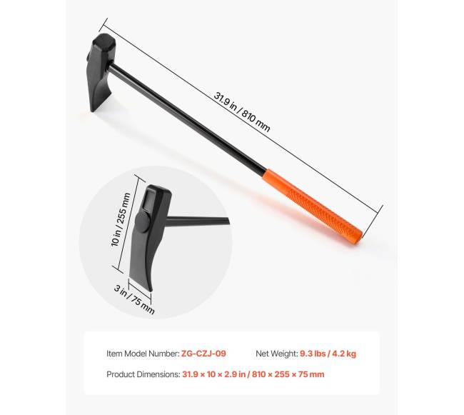 Padangų nuėmimo pleištas su ilga rankena6