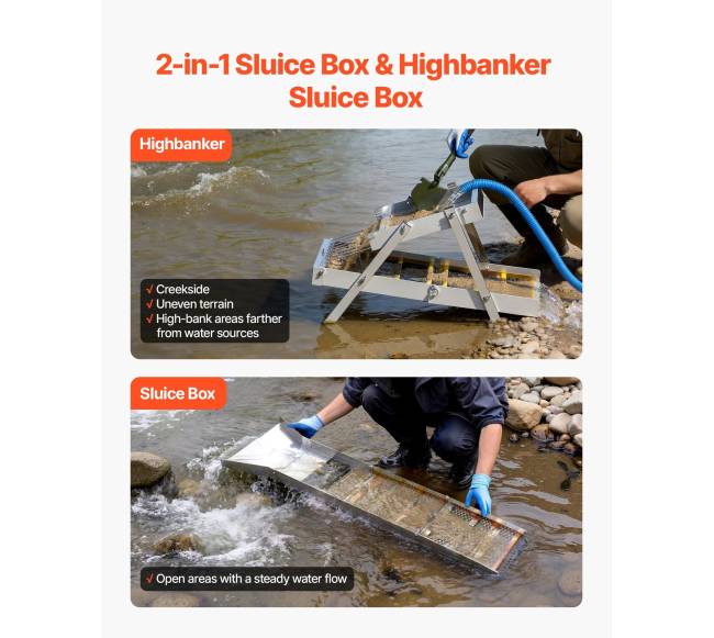 Sulankstoma aukso plovimo dėžė aukštame banke1