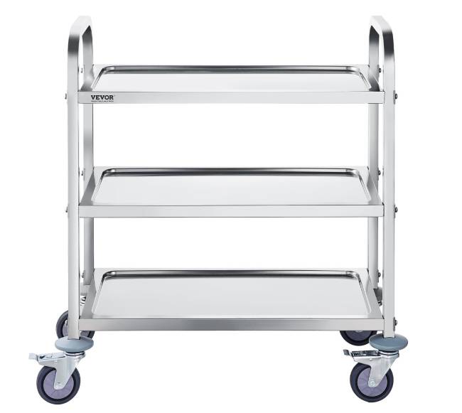 nerūdijančio plieno vežimėlis su ratukais0