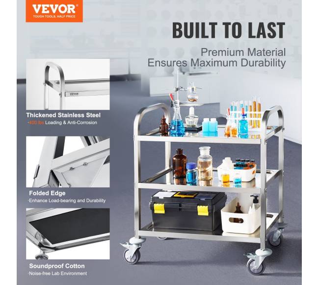 nerūdijančio plieno vežimėlis su ratukais1