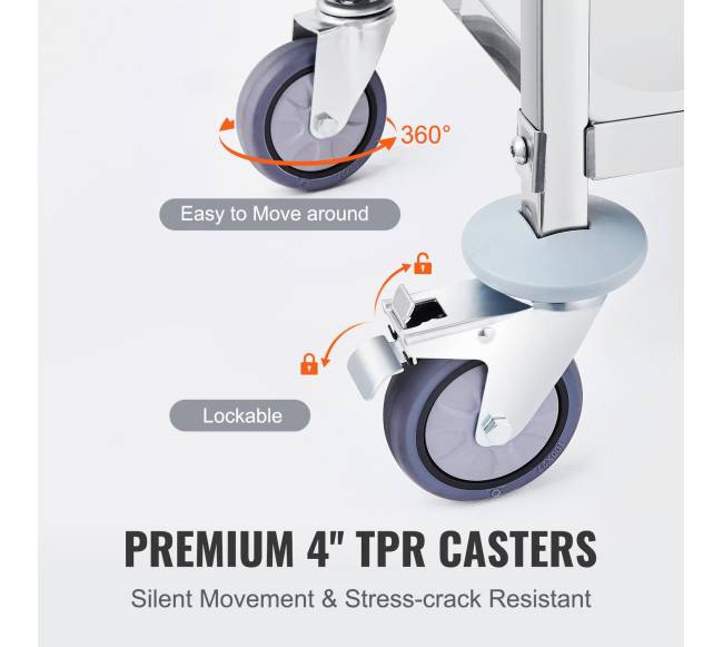 nerūdijančio plieno vežimėlis su ratukais3
