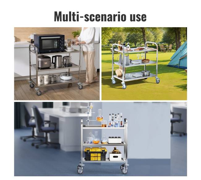 nerūdijančio plieno vežimėlis su ratukais5