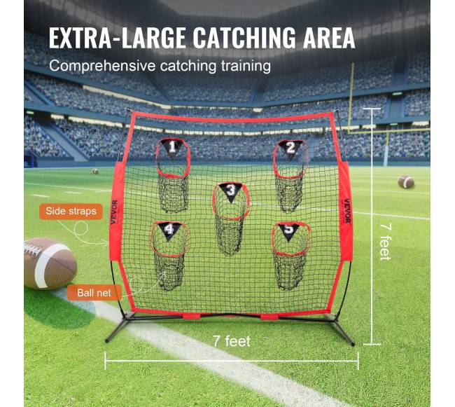 Futbolo metimo tinklas su taikiniais 7 x 7 ft2