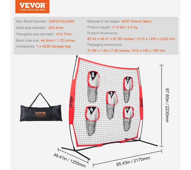Futbolo metimo tinklas su taikiniais 7 x 7 ft6