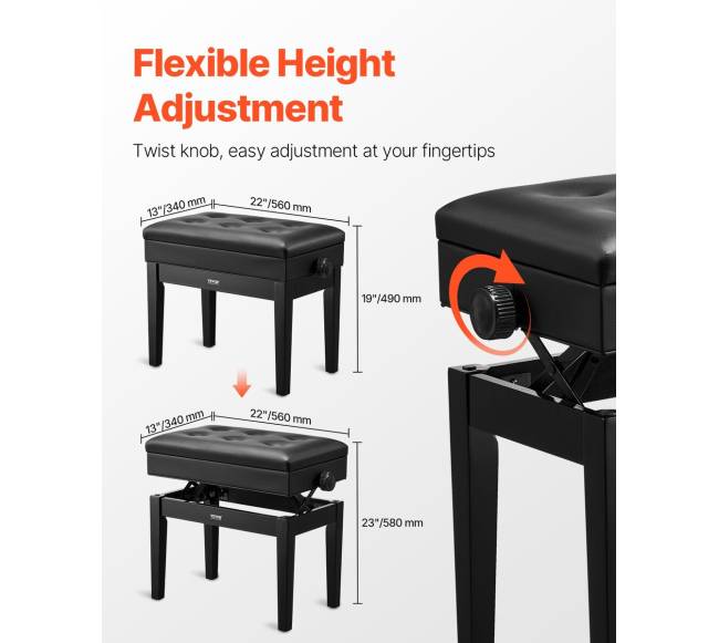 Reguliuojama pianino suoliukas su laikikliu3